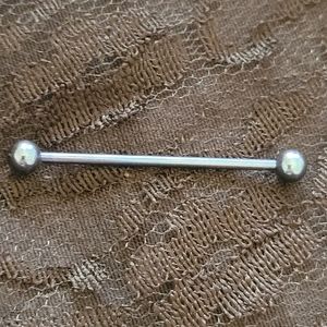 Iridescent Blue Stainless Steel Barbell 14g 1 1/4"